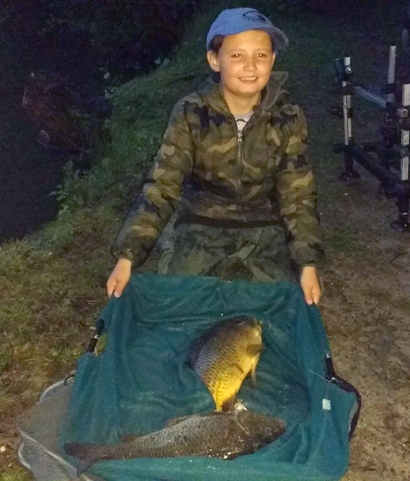 Cody with his two Granary Carp and a second place in the match